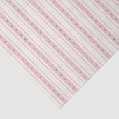 Papier Mousseline Retro Pink And Brown Heart Stripes Bakery (Détail)