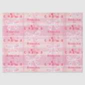 Papier Mousseline Retro Pink Plaid Whimsical Holiday  (Recto)