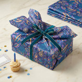 Papier Mousseline Retro Psychedelic Boho Floral Doodle Pattern