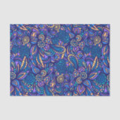 Papier Mousseline Retro Psychedelic Boho Floral Doodle Pattern (Recto)