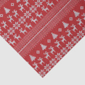 Papier Mousseline Retro Red Christmas Reindeer Snowflake Motif (Détail)