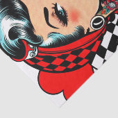 Papier Mousseline Retro Rockabilly Comic fille (Détail)