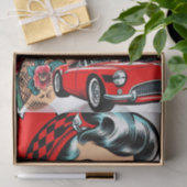 Papier Mousseline Retro Rockabilly Comic fille (Cadeau)