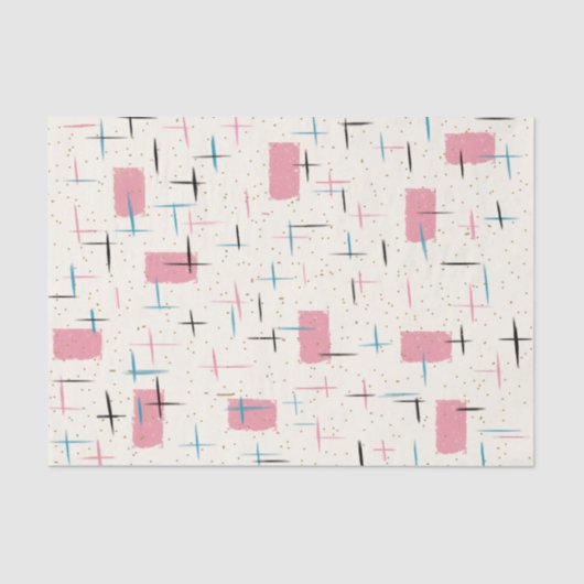 Papier Mousseline Rétro ruban rose atomique de tissu de motif (Recto)