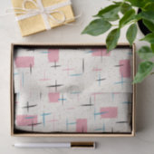 Papier Mousseline Rétro ruban rose atomique de tissu de motif (Cadeau)