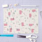 Papier Mousseline Rétro ruban rose atomique de tissu de motif (Artisanat)