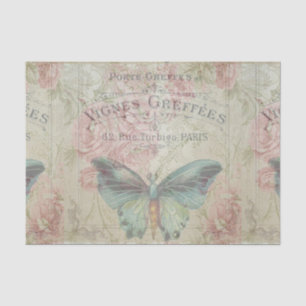 Papier Mousseline rétro, shabby chic, vintage, rustique du pays, flo