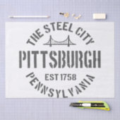 Papier Mousseline Retro Steel City Pittsburgh Pennsylvania Yinz vint (Artisanat)