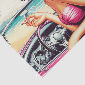 Papier Mousseline Retro Summer Girl (Détail)