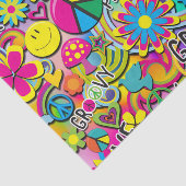 Papier Mousseline Retro Super FUN 60's Sixties Love Birthday Party (Détail)