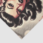 Papier Mousseline Retro Tatto Goth Girl (Détail)