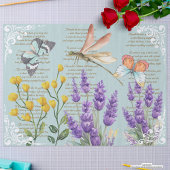 Papier Mousseline Retro tendance lavande Ephemera Filigree Blue