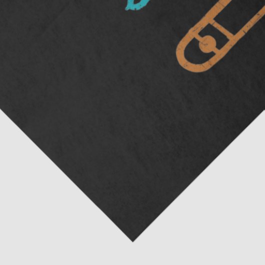 Papier Mousseline Retro Trombone - Jazz (Détail)