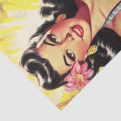 Papier Mousseline Retro Tropical Summer Pin up (Détail)