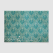 Papier Mousseline Retro Turquoise déprimé (Recto)