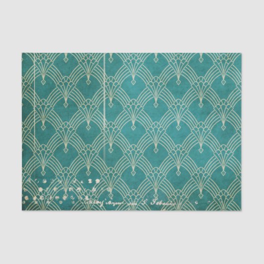 Papier Mousseline Retro Turquoise déprimé (Recto)