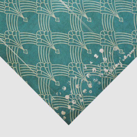 Papier Mousseline Retro Turquoise déprimé (Détail)