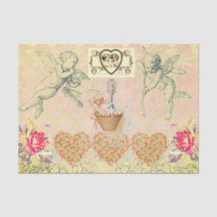 Papier Mousseline RETRO Valentine's Day COLLAGE Papier de tissus