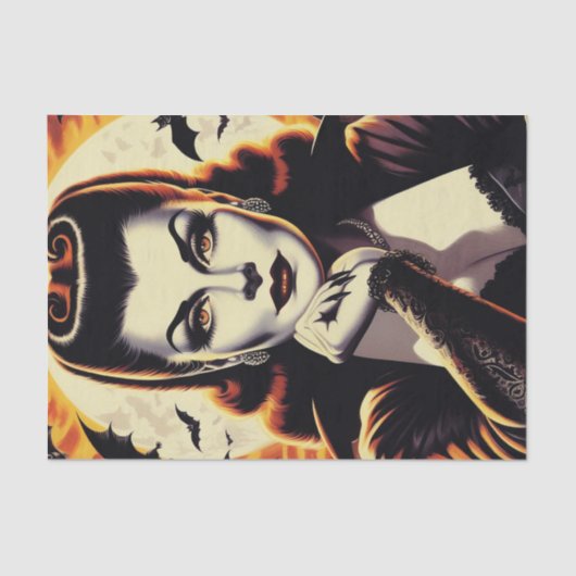 Papier Mousseline Rétro Vampire femme (Recto)