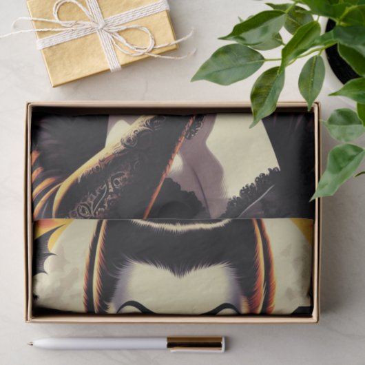 Papier Mousseline Rétro Vampire femme (Cadeau)