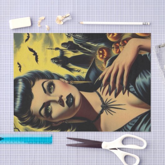 Papier Mousseline Retro Vampire Girl (Artisanat)