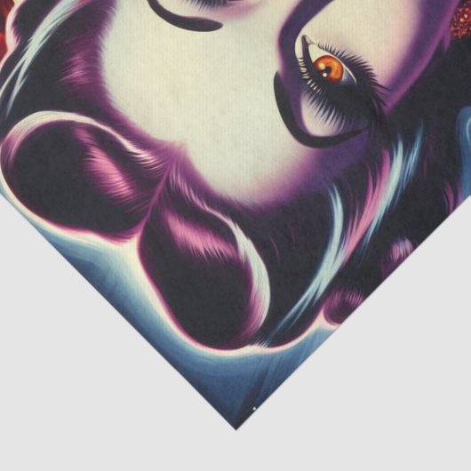 Papier Mousseline Retro Vampire Pin-up (Détail)