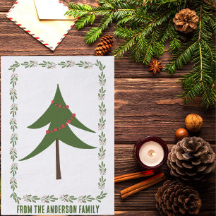 Papier Mousseline Retro Vintage Christmas Tree & Wreath Nom de famil