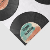 Papier Mousseline Retro Vinyl Record Musique Anniversaire (Détail)