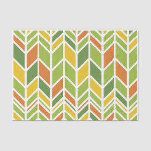 Papier Mousseline Rétro Zig-Zag Orange & Green Chevron