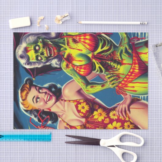 Papier Mousseline Retro Zombie Pin-up (Artisanat)