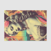 Papier Mousseline Retrofuturisme Collage Pin-up (Recto)