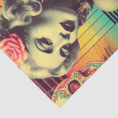 Papier Mousseline Retrofuturisme Collage Pin-up (Détail)
