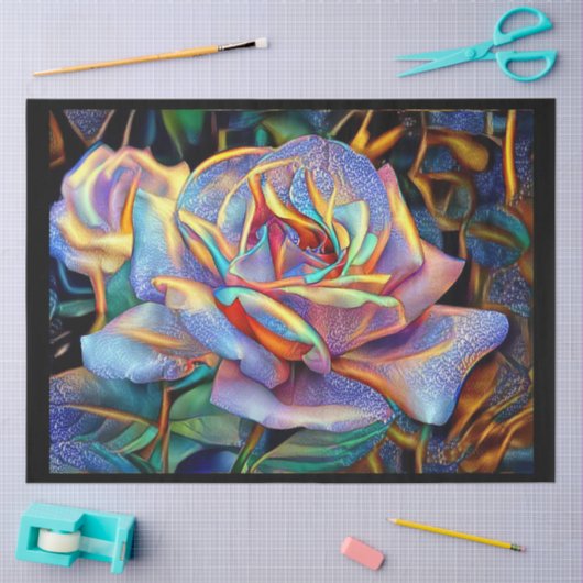 Papier Mousseline Rêve d'art Rose brillant unique (Artisanat)