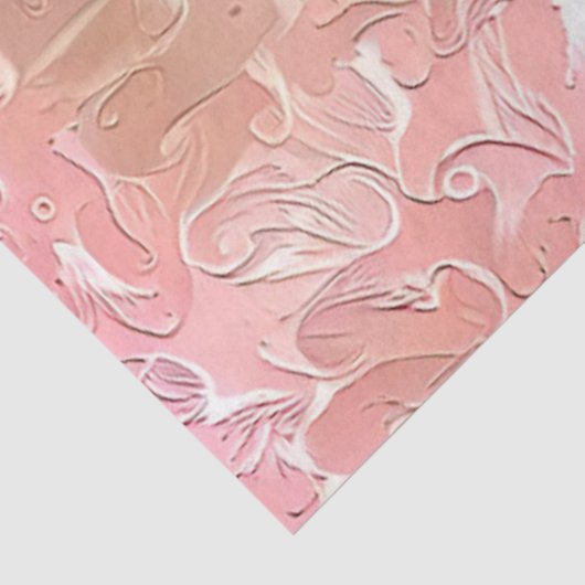 Papier Mousseline Rêve d'art rose floral (Détail)