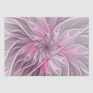 Papier Mousseline Rêve de fleur rose fractal, Motif d'Imaginaire flo