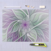 Papier Mousseline Rêve de fleurs, Abstrait violet vert Fractal Art (Artisanat)