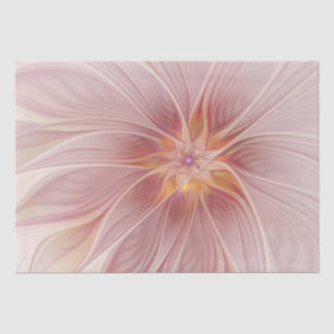Papier Mousseline Rêve floral rose doux Fleur d'art fractal Abstrait