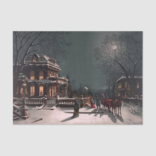 Papier Mousseline Réveillon de Noël victorien (Recto)