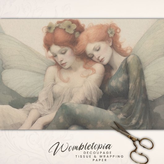 Papier Mousseline Rêves de Découpage antique, Élégance Fée intempore