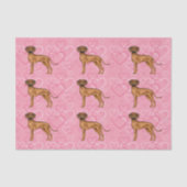 Papier Mousseline Rhodesian Ridgeback Chien Love Coeur Motif rose (Recto)