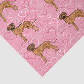 Papier Mousseline Rhodesian Ridgeback Chien Love Coeur Motif rose (Détail)