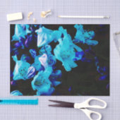 Papier Mousseline Rhododendrons en bleu, floral, fleurs bleues (Artisanat)