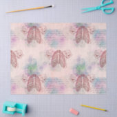 Papier Mousseline Ribcages en vapeur et ailes sur découpage rose (Artisanat)