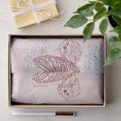 Papier Mousseline Ribcages en vapeur et ailes sur découpage rose (Cadeau)