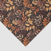 Papier Mousseline Riche Brown Golden Rustic Brûlé Orange Leaf automn (Détail)