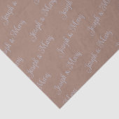 Papier Mousseline Riche Mariage Marron Mocha & Élégant Argent Script (Détail)