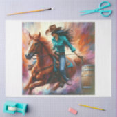 Papier Mousseline Riding Cowgirl (Artisanat)