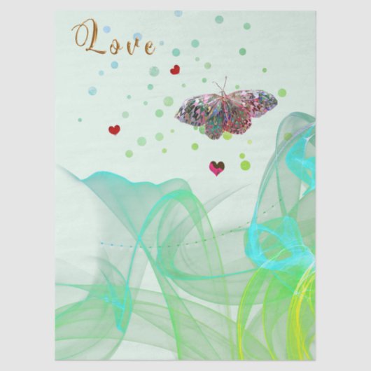 Papier Mousseline Rising Love Butterfly Tissue Paper (Recto)