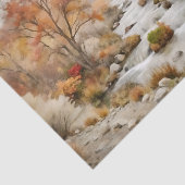 Papier Mousseline Rivière automnale dorée découpage (Détail)