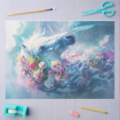 Papier Mousseline Rivière des fleurs cheval (Artisanat)